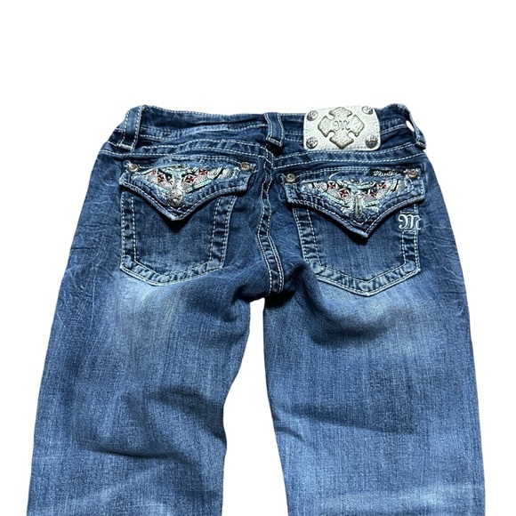 Women’s Y2K Miss Me Cuffed Capri Blue Denim Jeans Size 26 - Picture 8 of 8